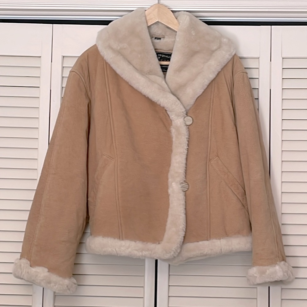 Vintage 90’s Fur Lined Genuine Leather Jacket